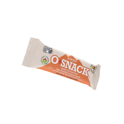 Snack bar packaging with 'O Snack' branding on a transparent background
