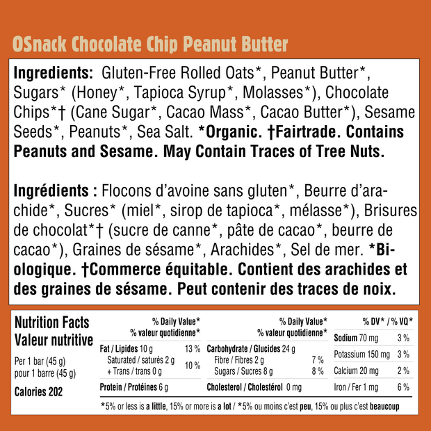 OSnack Chocolate Chip Peanut Butter